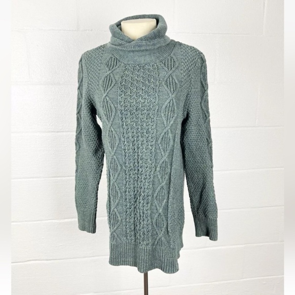 L.L. Bean Women's Green Cowl Neck Sweater